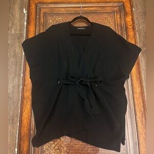 Banana Republic Black Women's Poncho Sweater with Tie Waist